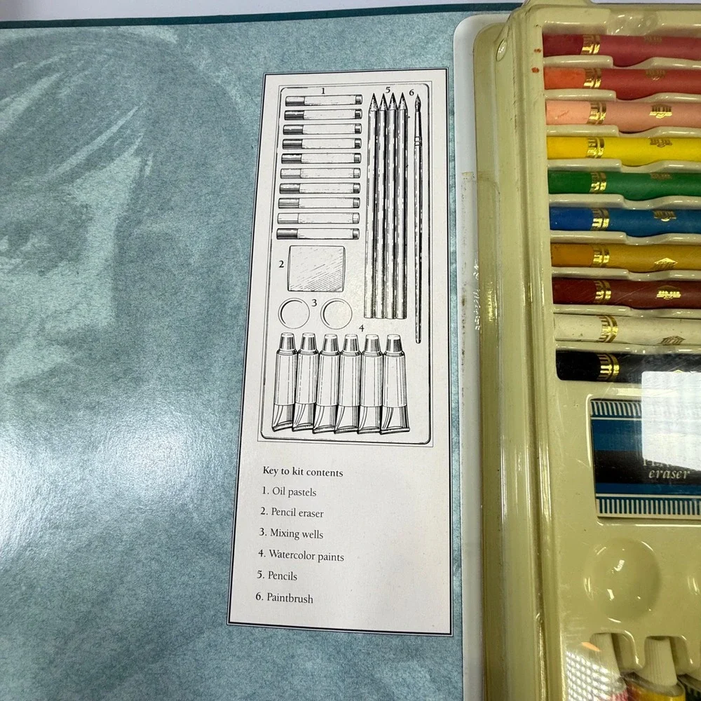 VTG The Artist's Studio Gerald Woods Art Kit OS Blue Multimedia Drawing Set